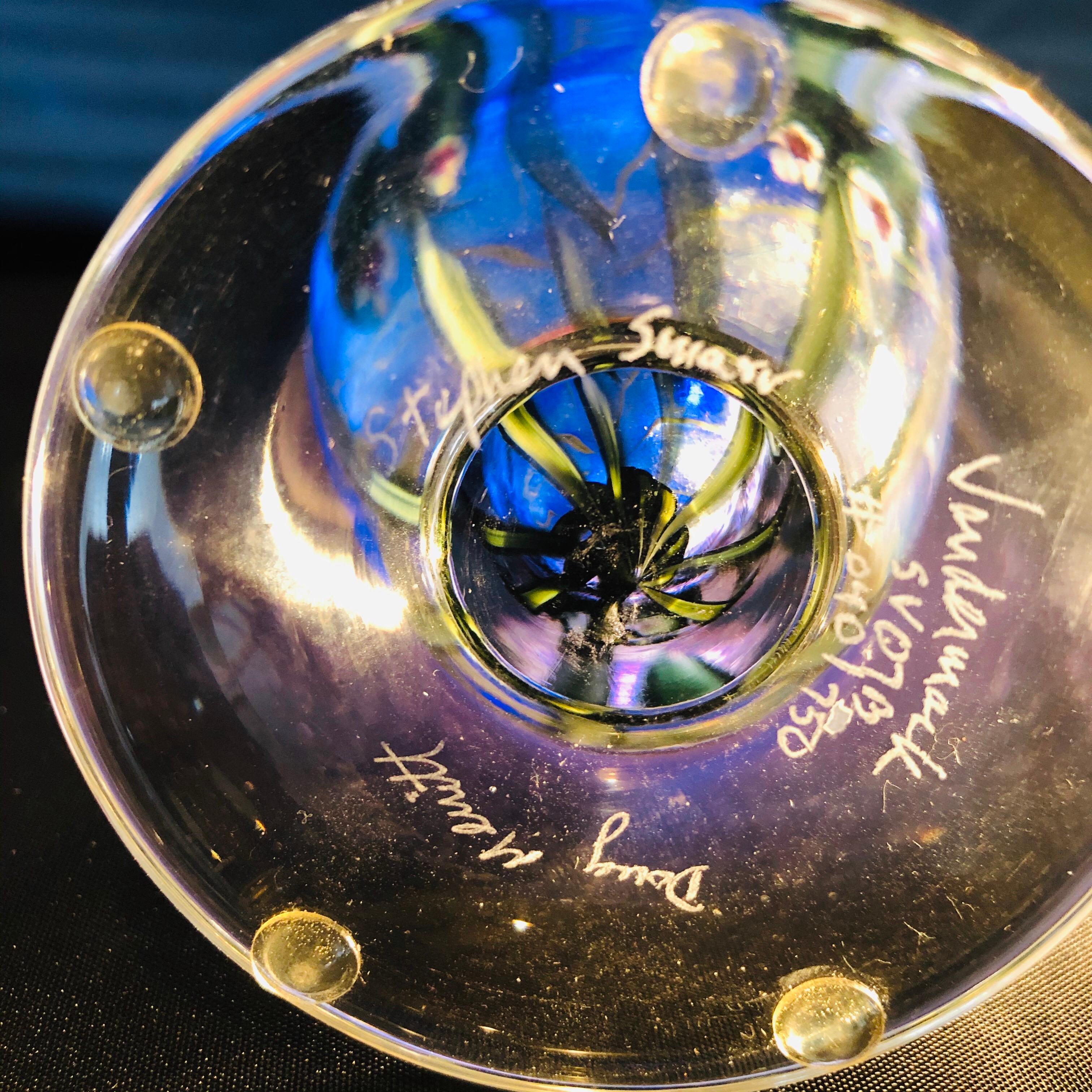 Vandermark Art Glass Vase Signed by Vandermark, Doug Merritt and Stephen Smarr In Excellent Condition In Boston, MA