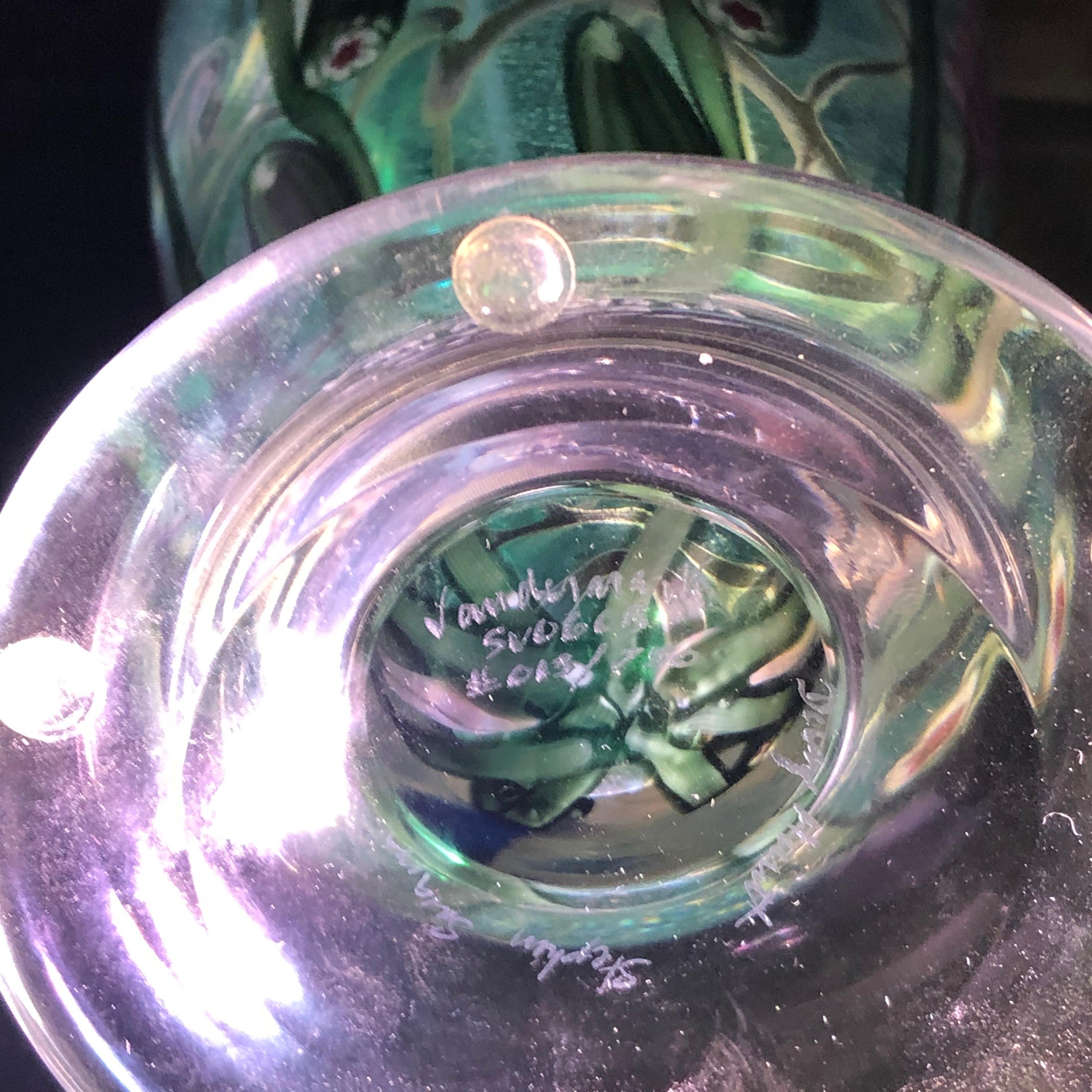 Vandermark Art Glass Vase Signed by Vandermark, Doug Merritt and Stephen Smarr In Excellent Condition In Boston, MA