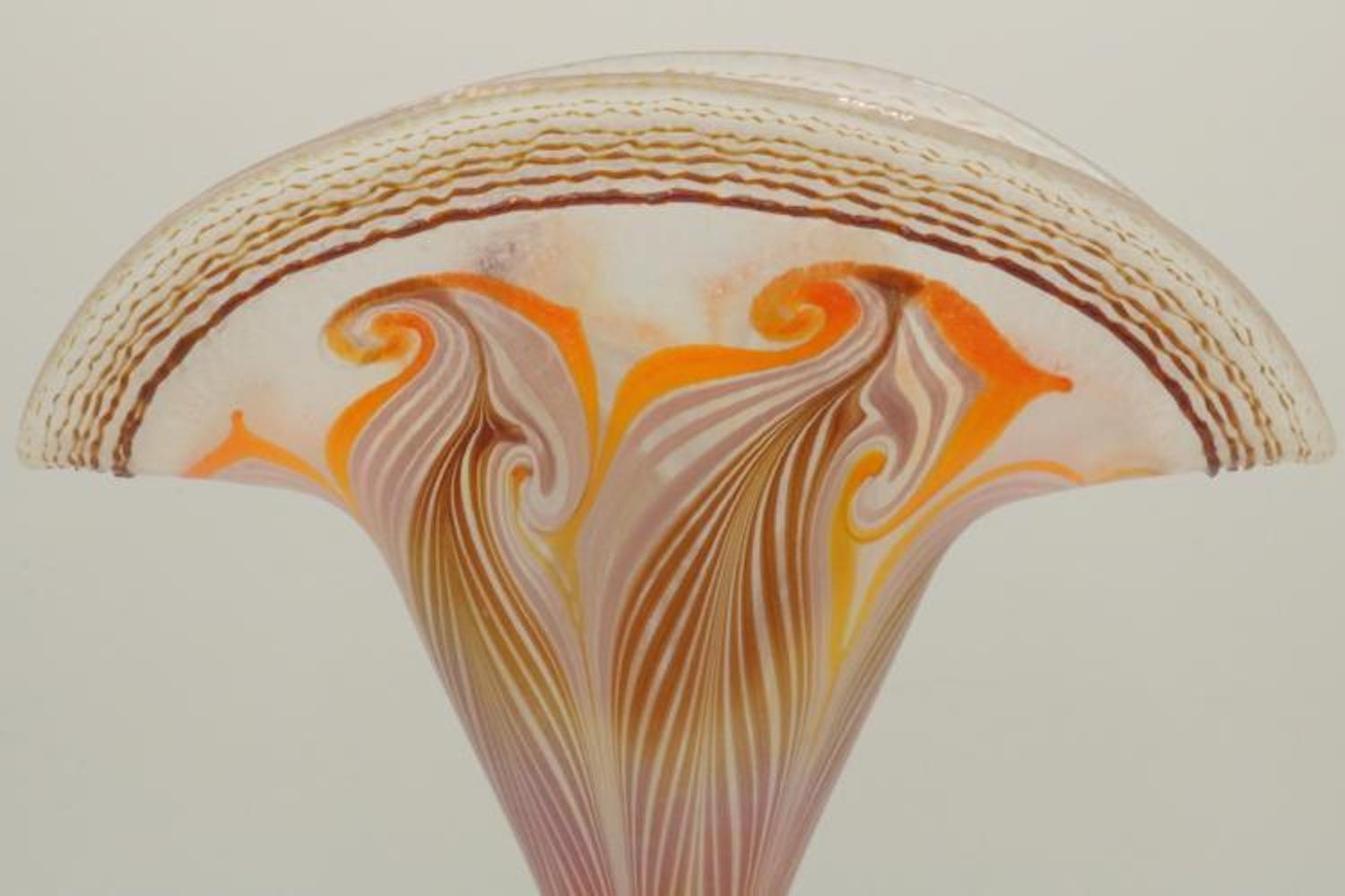 Vandermark Iridescent art glass vase. Measures - 13 1/2