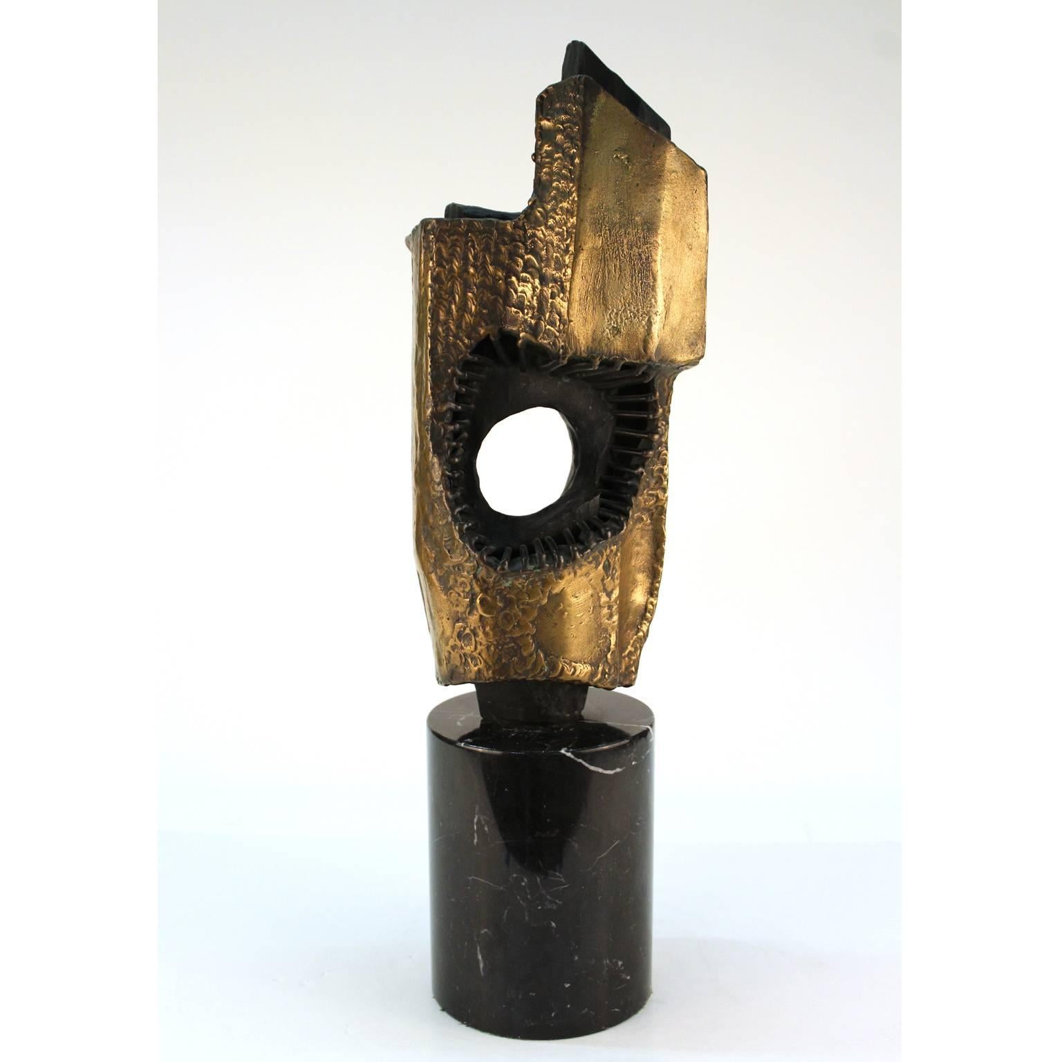 Français Sculpture abstraite brutaliste en bronze soudé Vandevoorde en vente