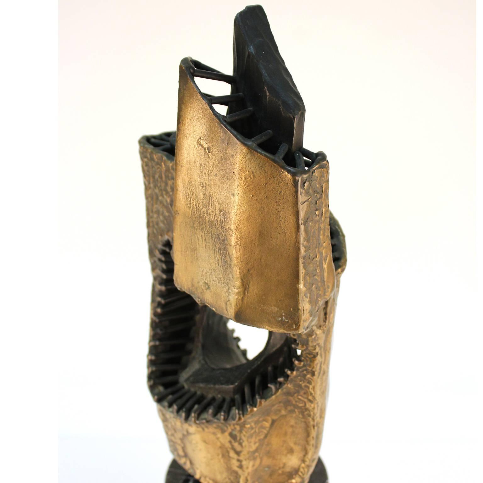 Vandevoorde Brutalist Abstract Welded Bronze Sculpture For Sale 3