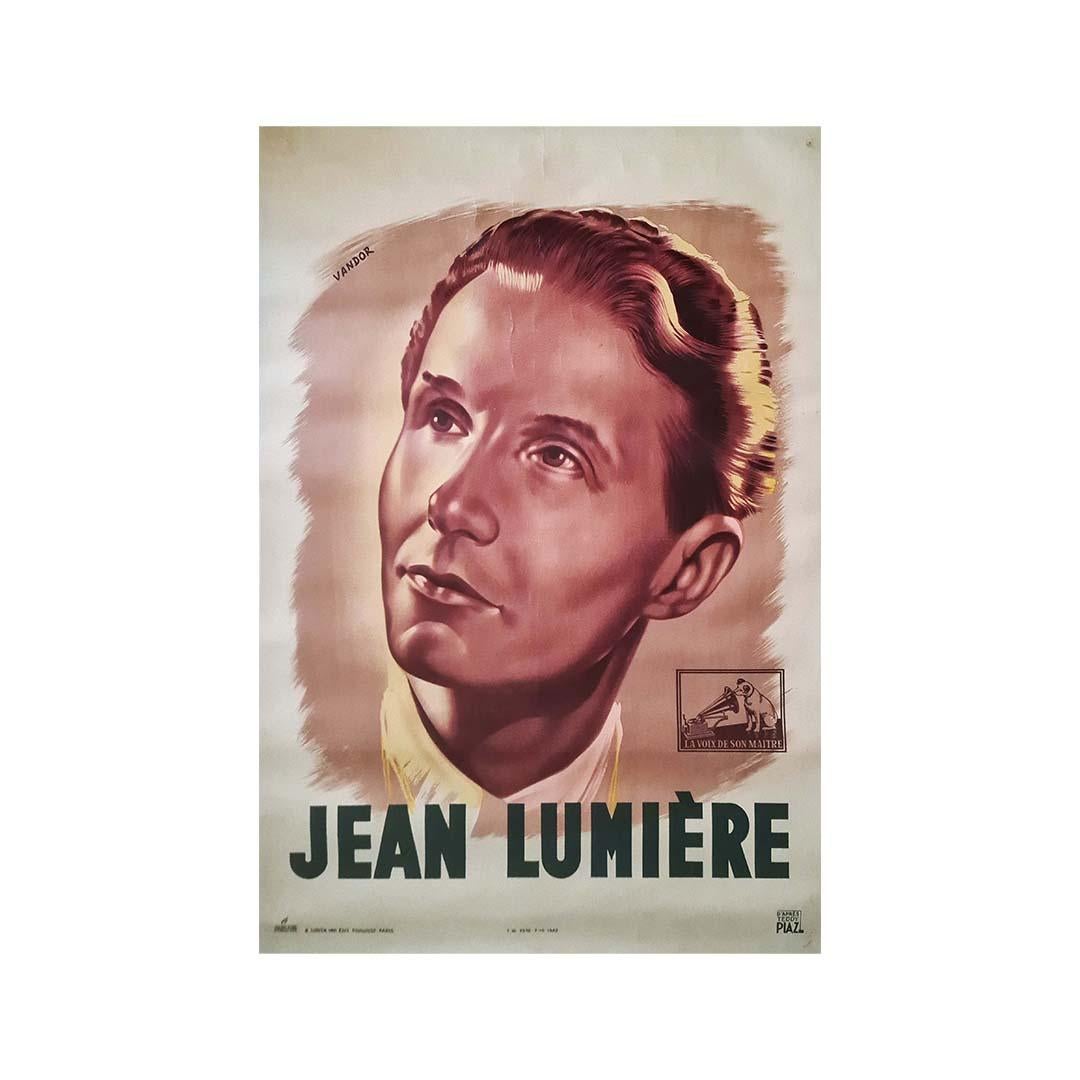 Original poster of Vandor for the singer Jean Lumière. His real name was Jean Anezin and he was born into a family of music-loving merchants. He won first prize in comedy and tragedy at the Marseille Conservatory, and then began singing in Nice and