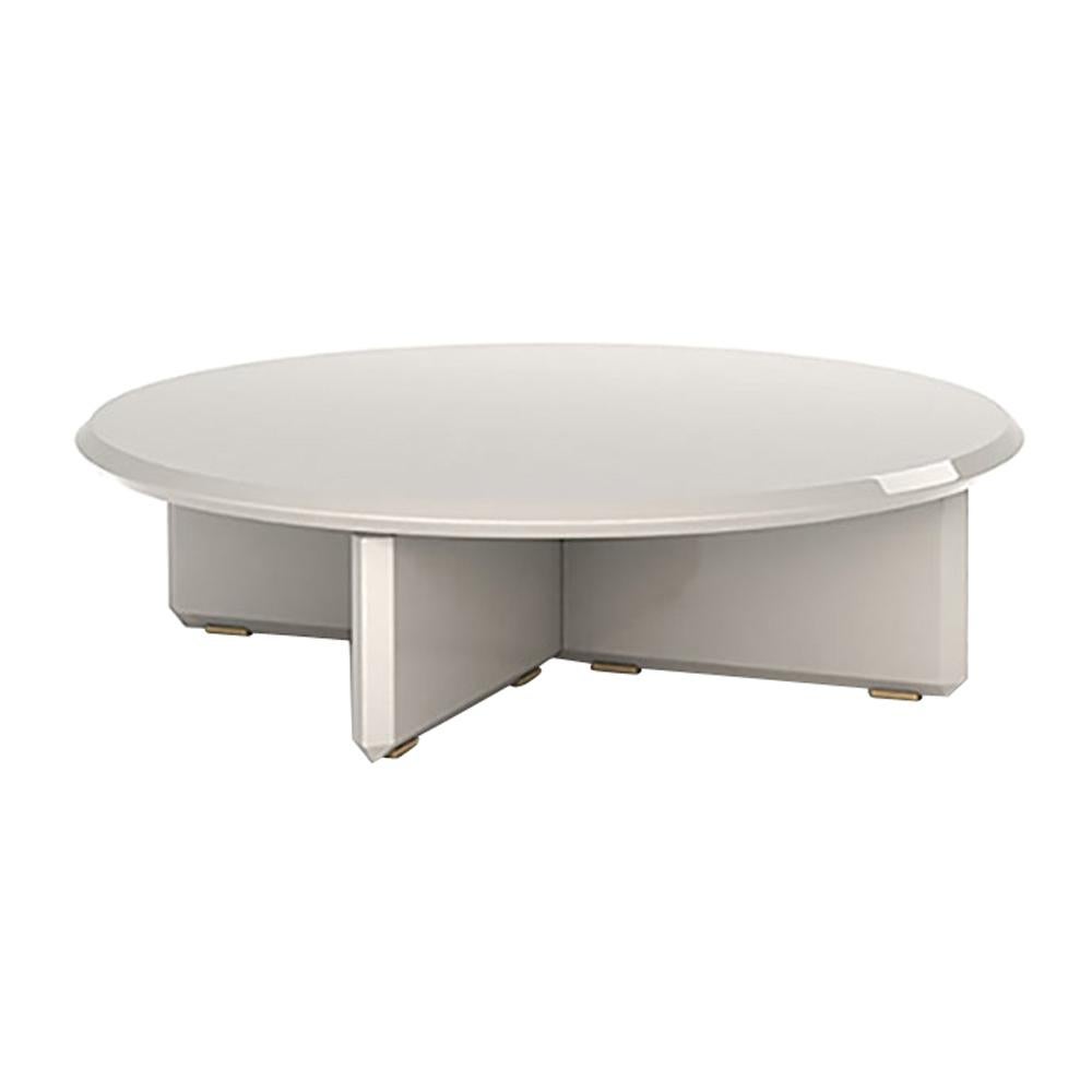 Table basse Vane blanc perlée par Frank Chou