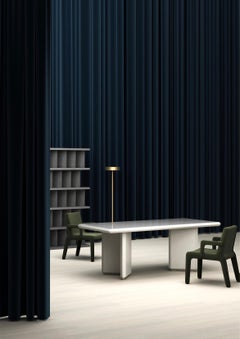 Table de salle à manger longue Vane blanc crème par Frank Chou