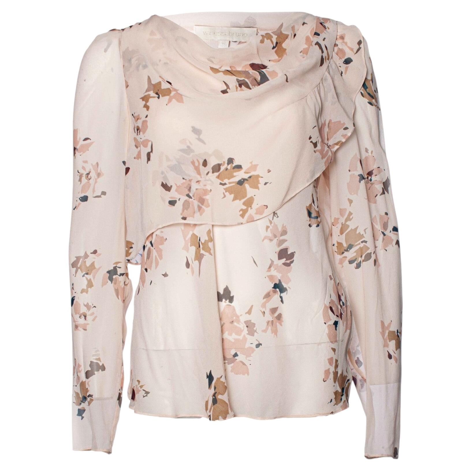 Vanesa Bruno, Top de seda con estampado de flores en venta
