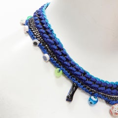 VANESSA ARIZAGA blue rope chain colorful charm skull dice necklace