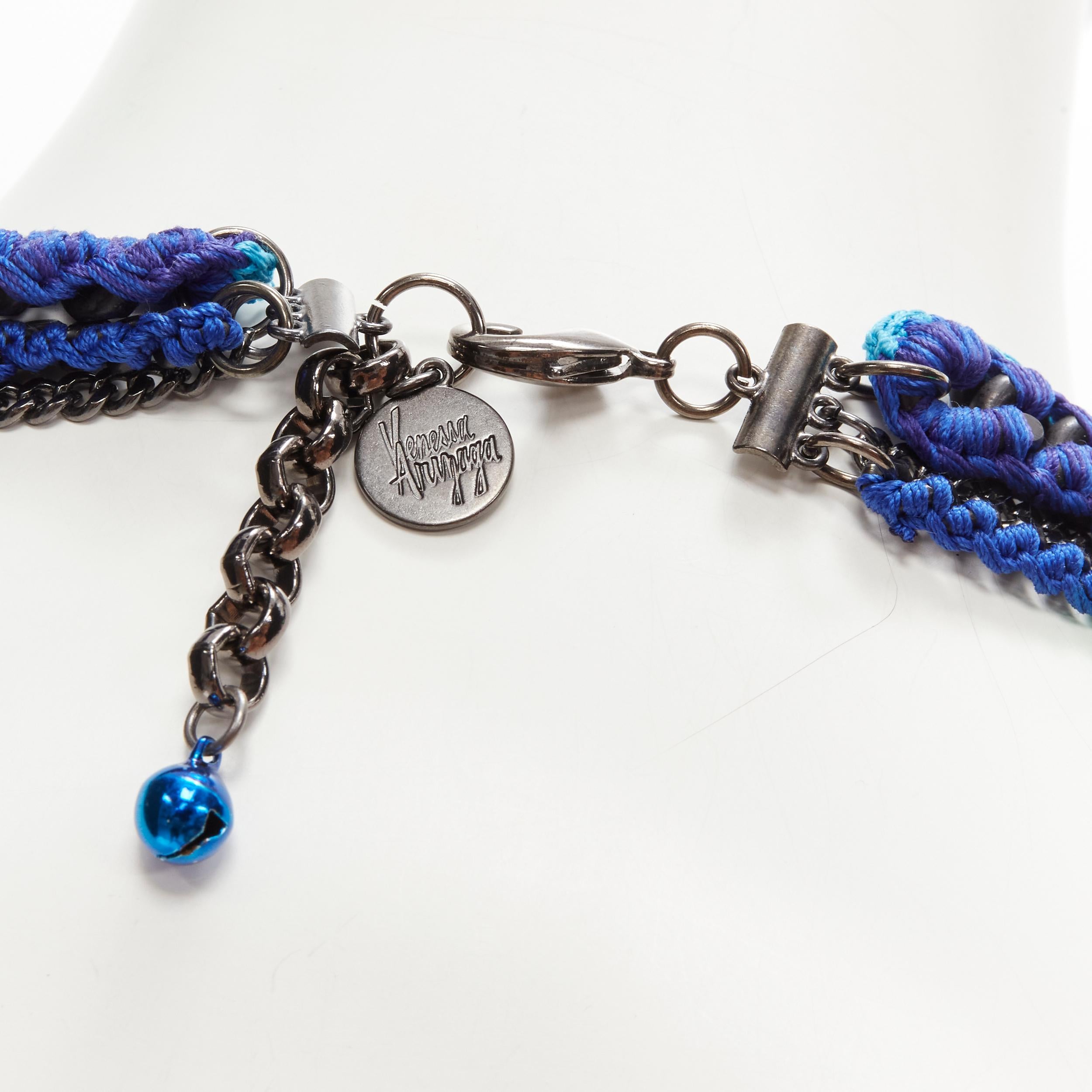 VANESSA ARIZAGA blue rope chain colorful charm skull dice necklace For Sale 2
