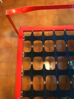 Tobia Scarpa Vanessa Bed Frame in Red Lacquered Metal for Cassina