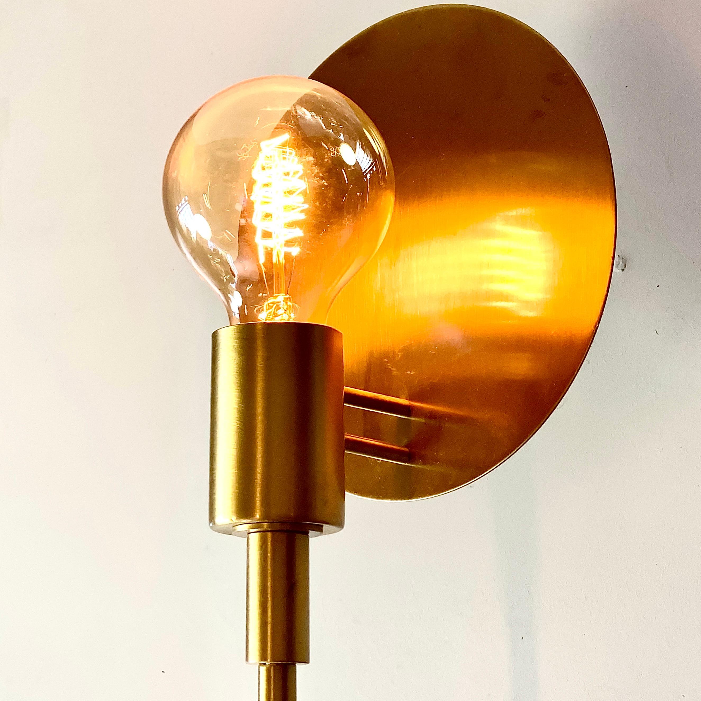 Vanessa Bespoke Minimalist Italian White Marble & Satin Brass Modern Table Lamp 1