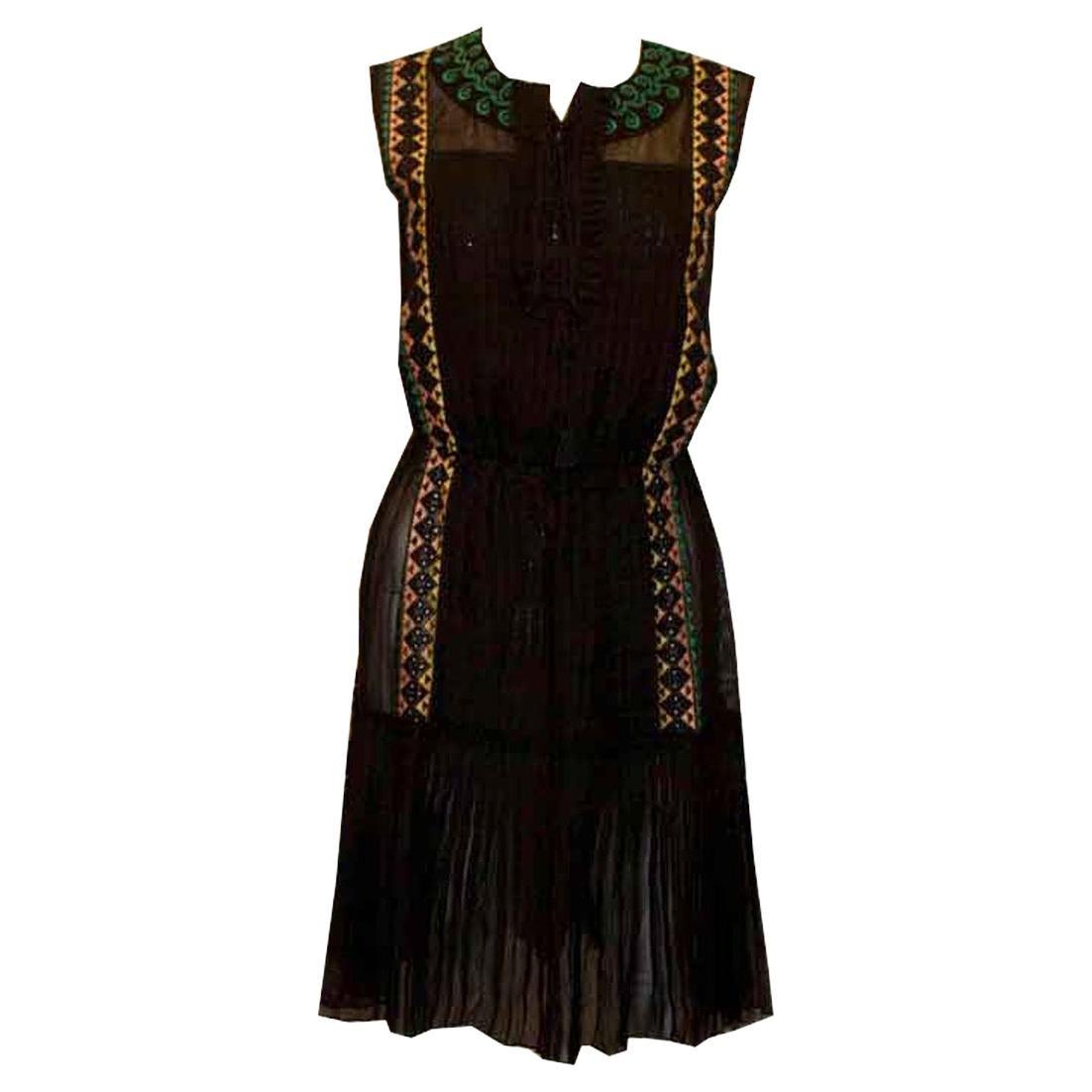 Vanessa Bruno Black Silk Dress For Sale