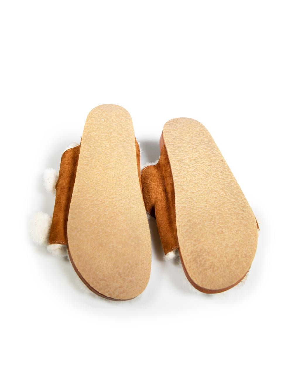 Women's Vanessa Bruno Brown Suede Shearling Lined Slides Size EU 40 For Sale