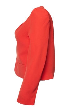 Vanessa Bruno, coral red button less blazer