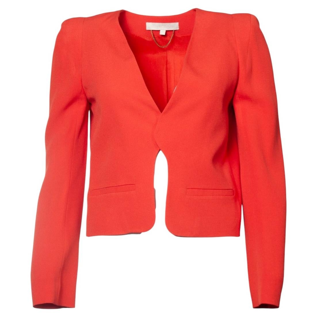 Vanessa Bruno, coral red button less blazer
