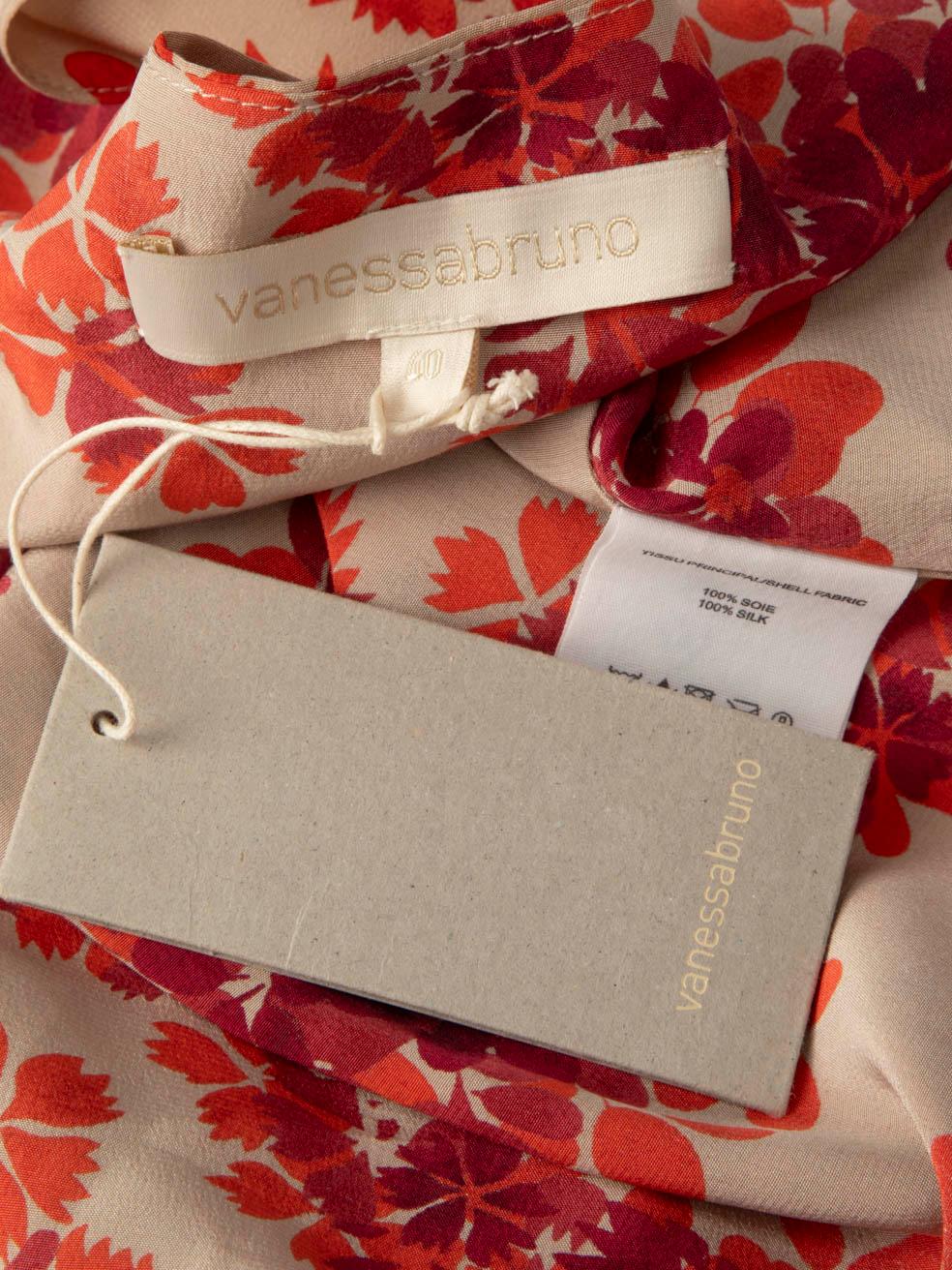 Vanessa Bruno Seidenes Kleid mit Blumenmuster und Gürtel Größe L Damen im Angebot