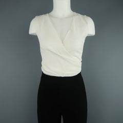 VANESSA BRUNO Size 2 Black & White Sleeveless Bell Bottom Jumper
