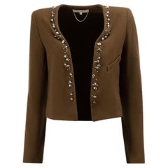 Vanessa Bruno Women's Brown Embellished Cropped Jacket