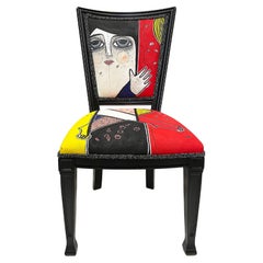 Vanessa Iacono Abstract Functional Art Painted Accent Chair 