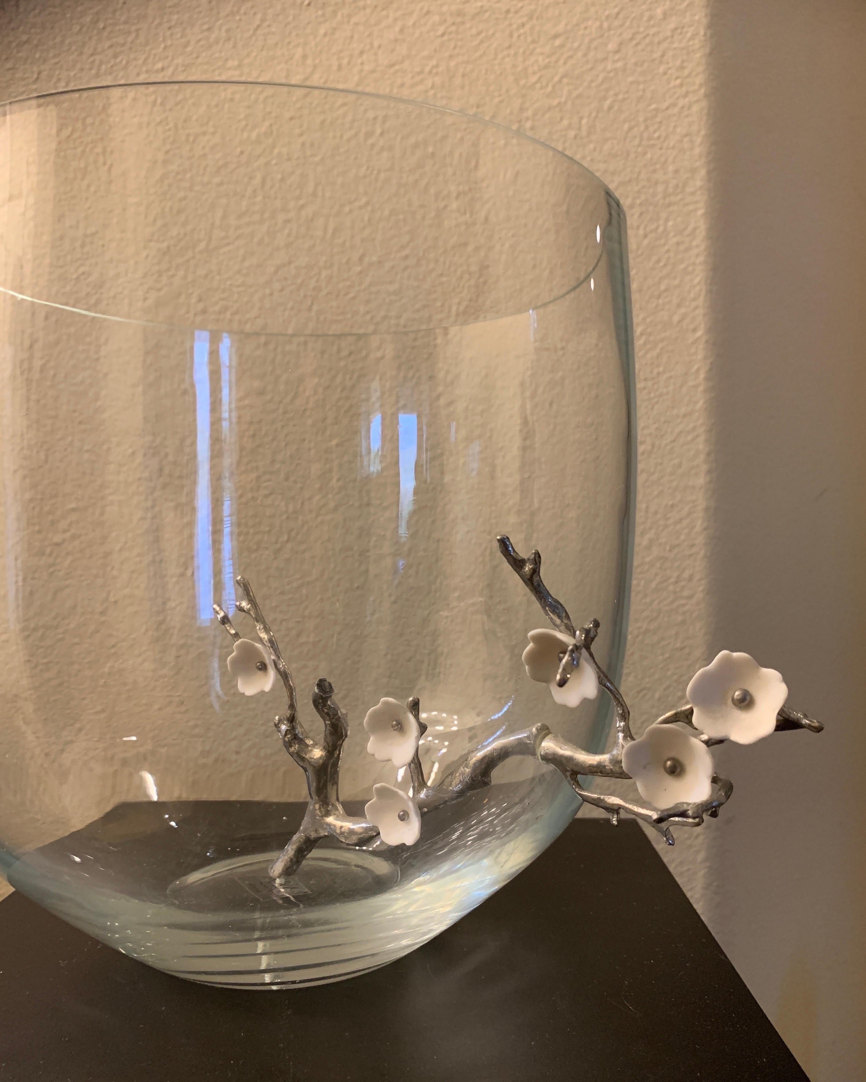 Art Glass Vanessa Mitrani Glass Cherry Blossom Sculpture Bowl Paris France For Sale