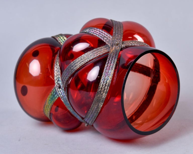 Bol à Fruits En Verre Soufflé à La Main De Per Ltken Pour Holmegaard Années 1960