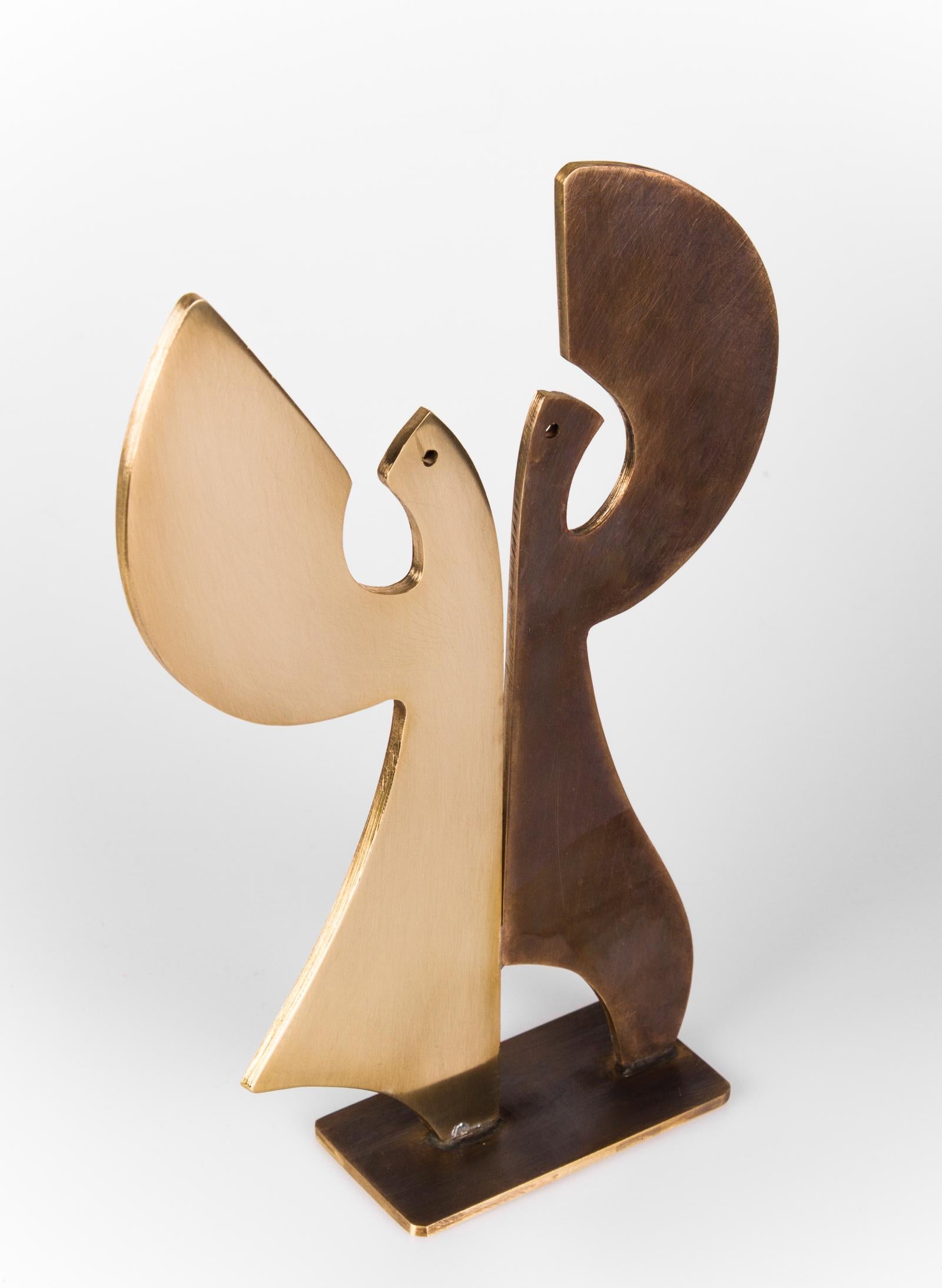 Vangelis Ilias Figurative Sculpture – Dancers - 1 - Minimale abstrakte Bronzeskulptur aus Bronze