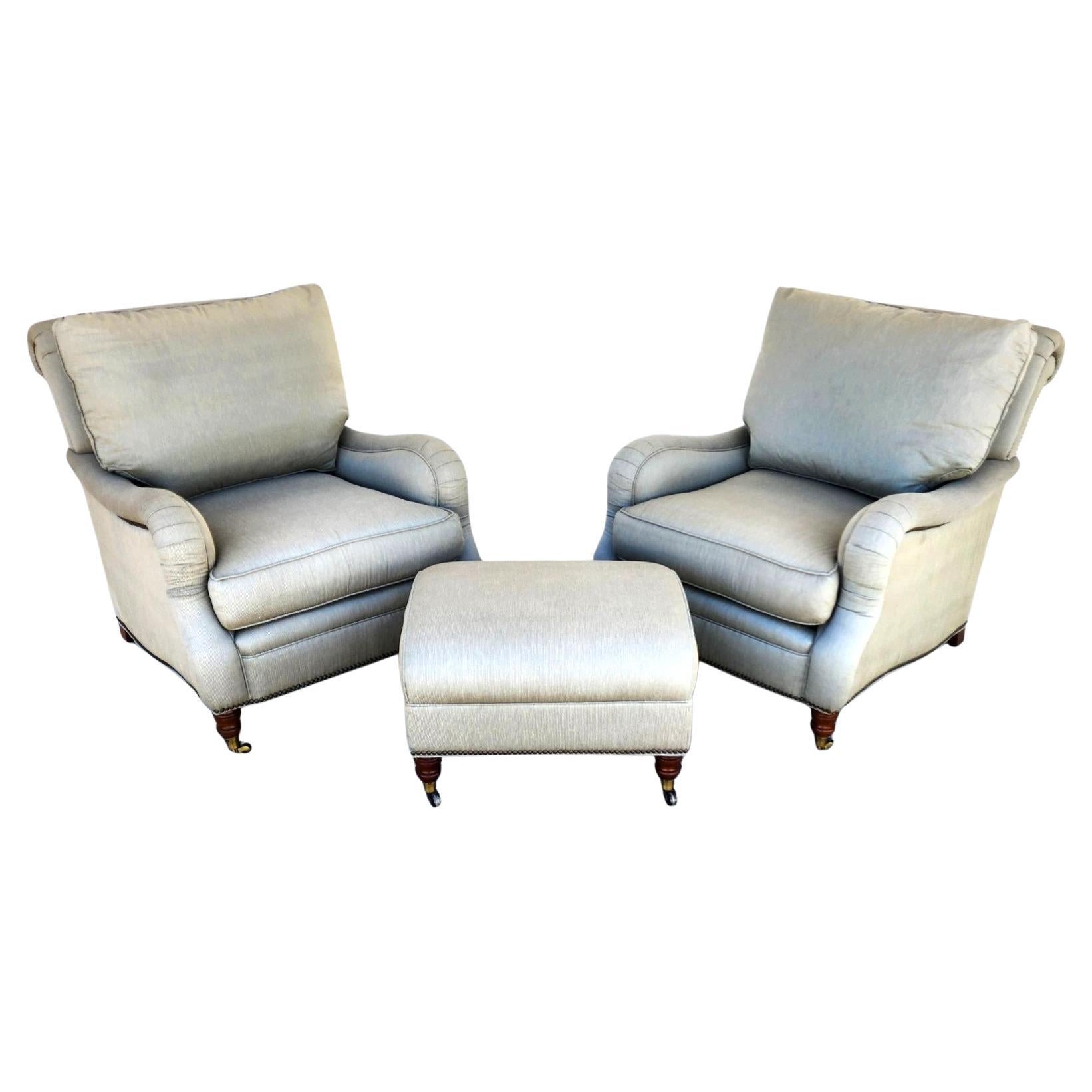 Vanguard Craftwork English Club Chairs
Ottoman