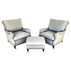 Vanguard Craftwork English Club Chairs & Ottoman