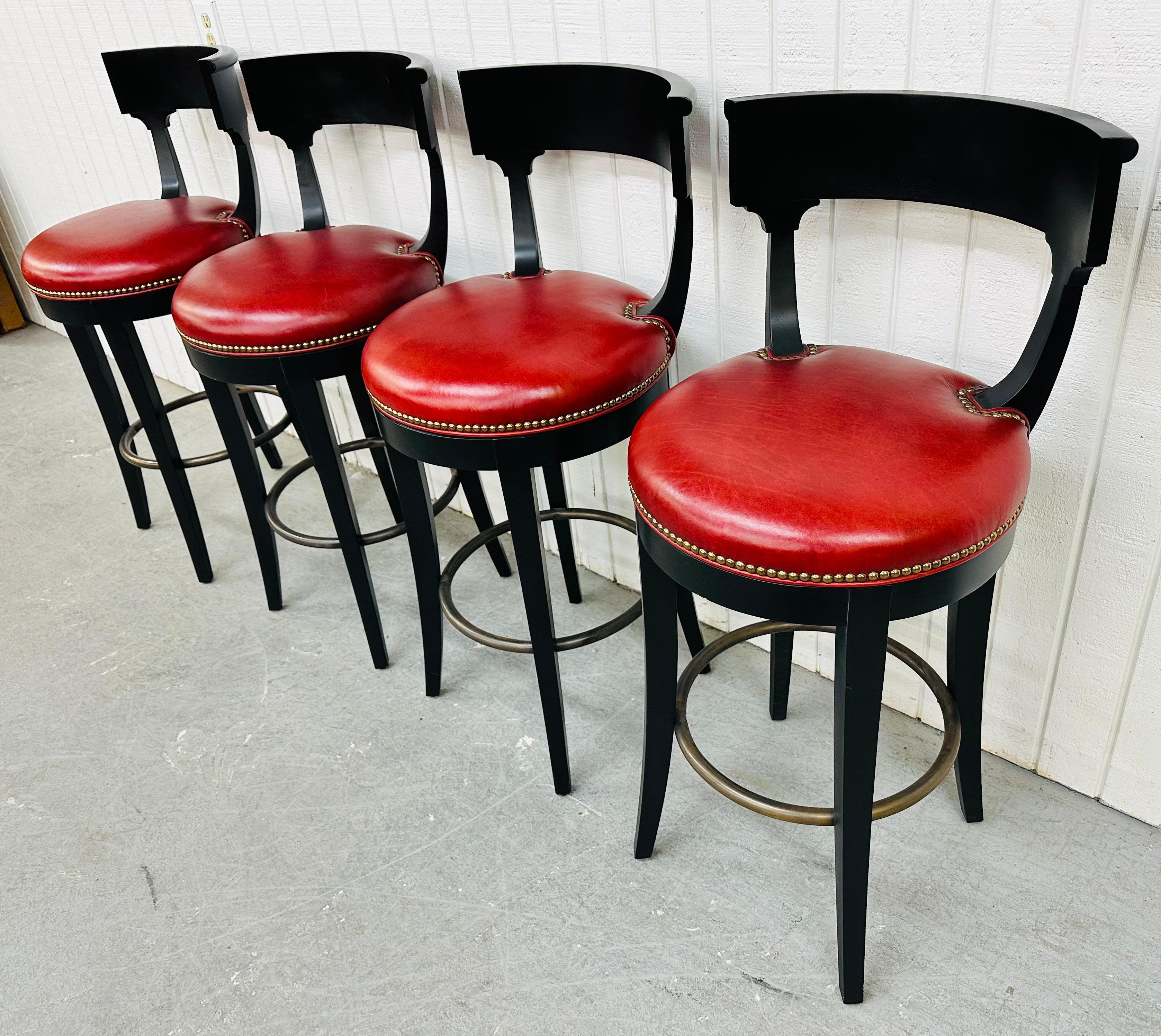 American Vanguard Modern Ebonized Bar Stools - Set of 4