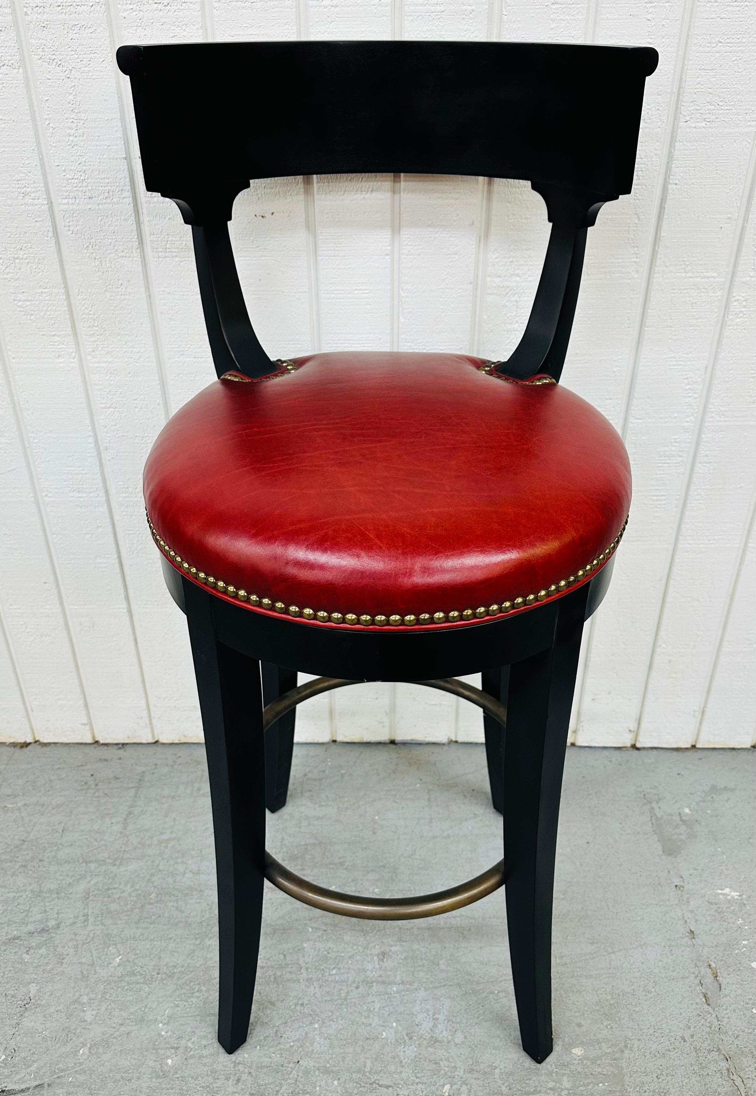 Vanguard Modern Ebonized Bar Stools - Set of 4 In Good Condition In Clarksboro, NJ