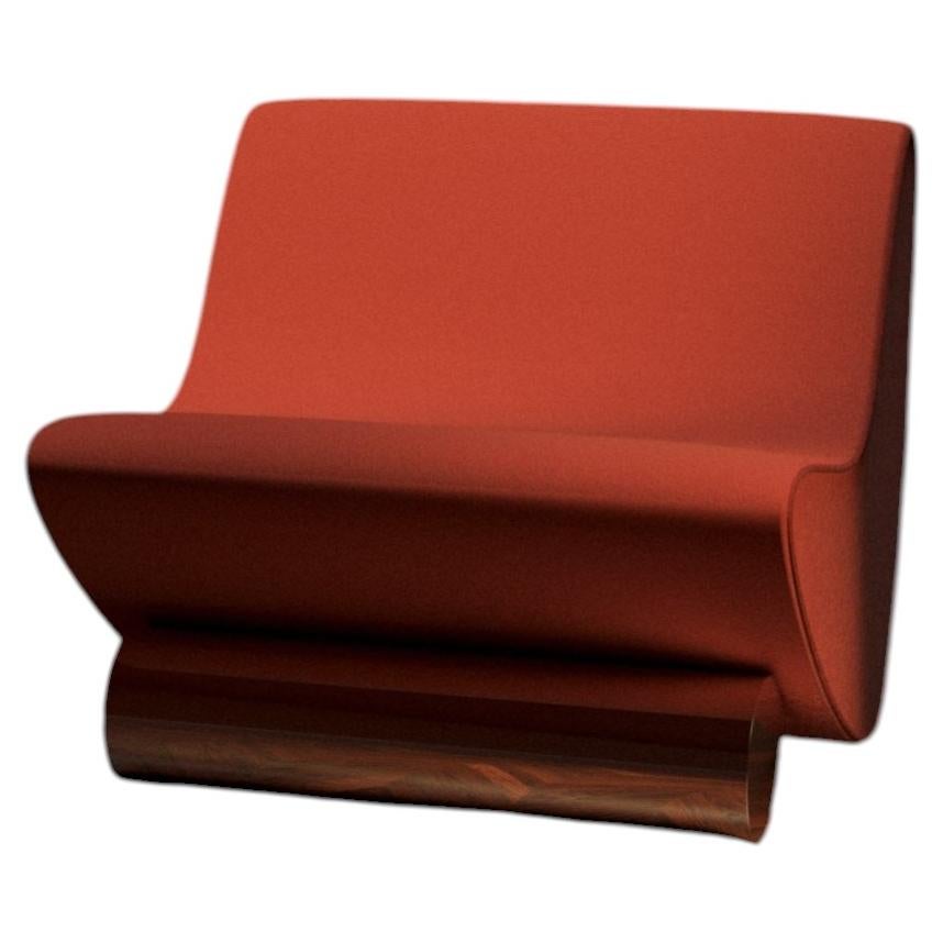 Vanguard Rouge Wool Lounge Chair by Studio Brocky For Sale