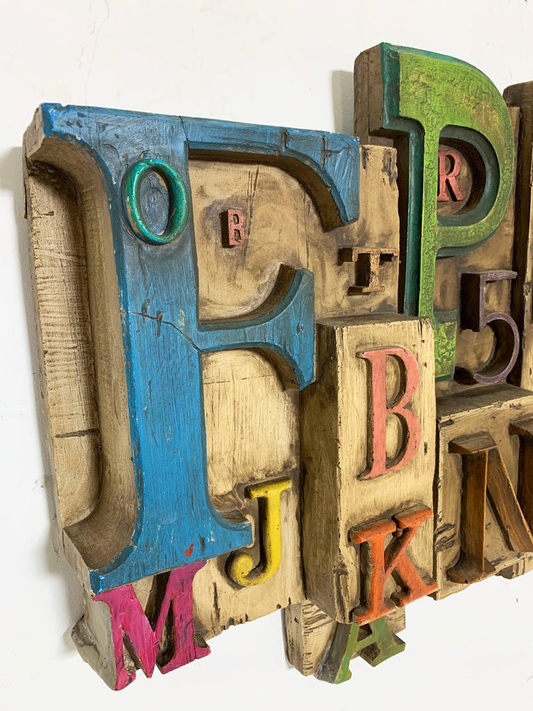 Vanguard Studios "Typographic" Wall Sculpture, Dated 1969 at 1stDibs