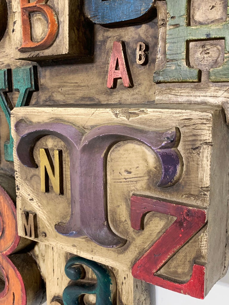 Vanguard Studios "Typographic" Wall Sculpture, Dated 1969 at 1stDibs