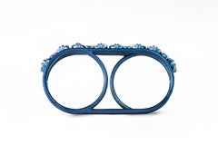Vanguard Titanium Two-Finger Ring Featuring Marquise and Round Diamonds