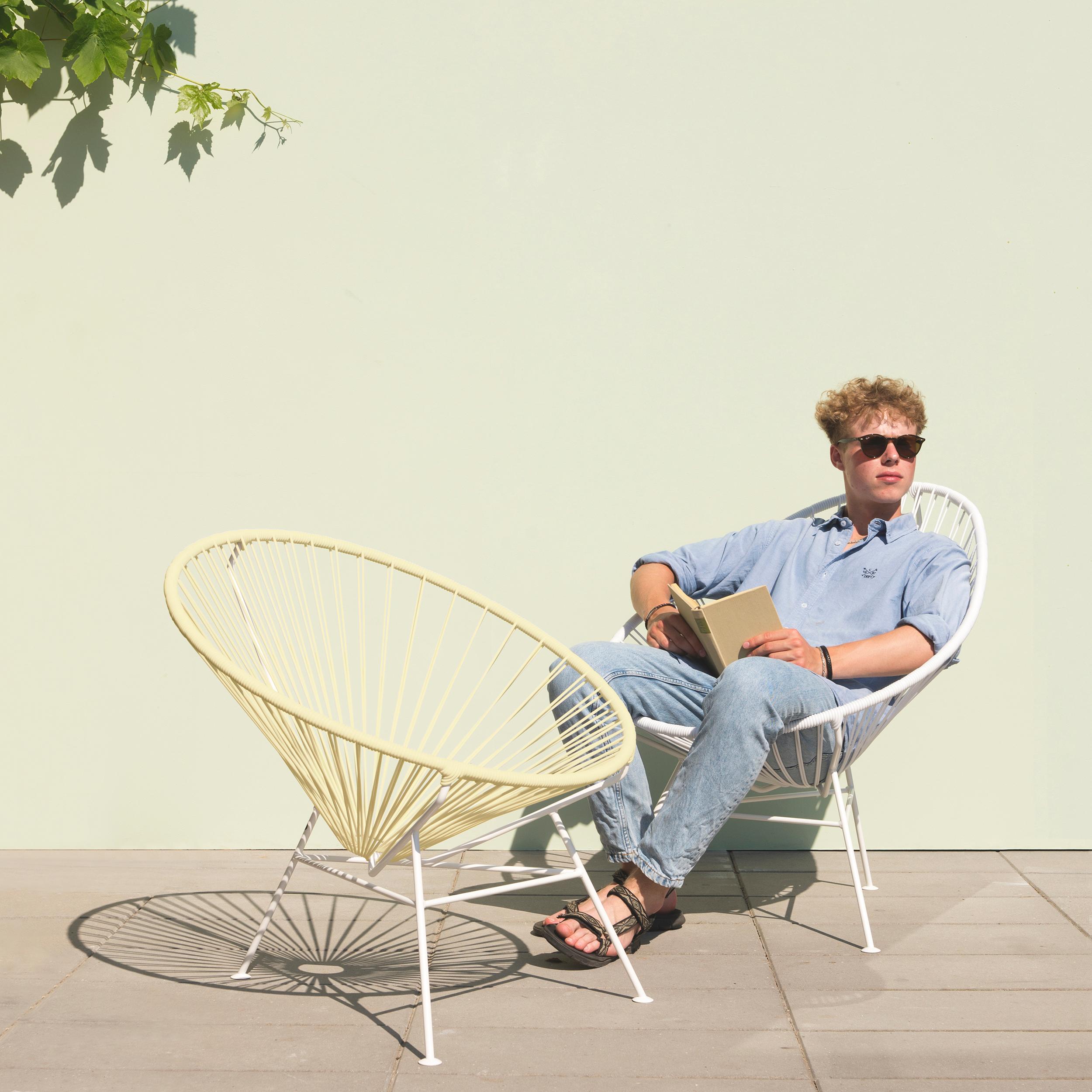 Postmoderne Chaise Vanilla Condesa, cadre blanc, par OK Design en vente