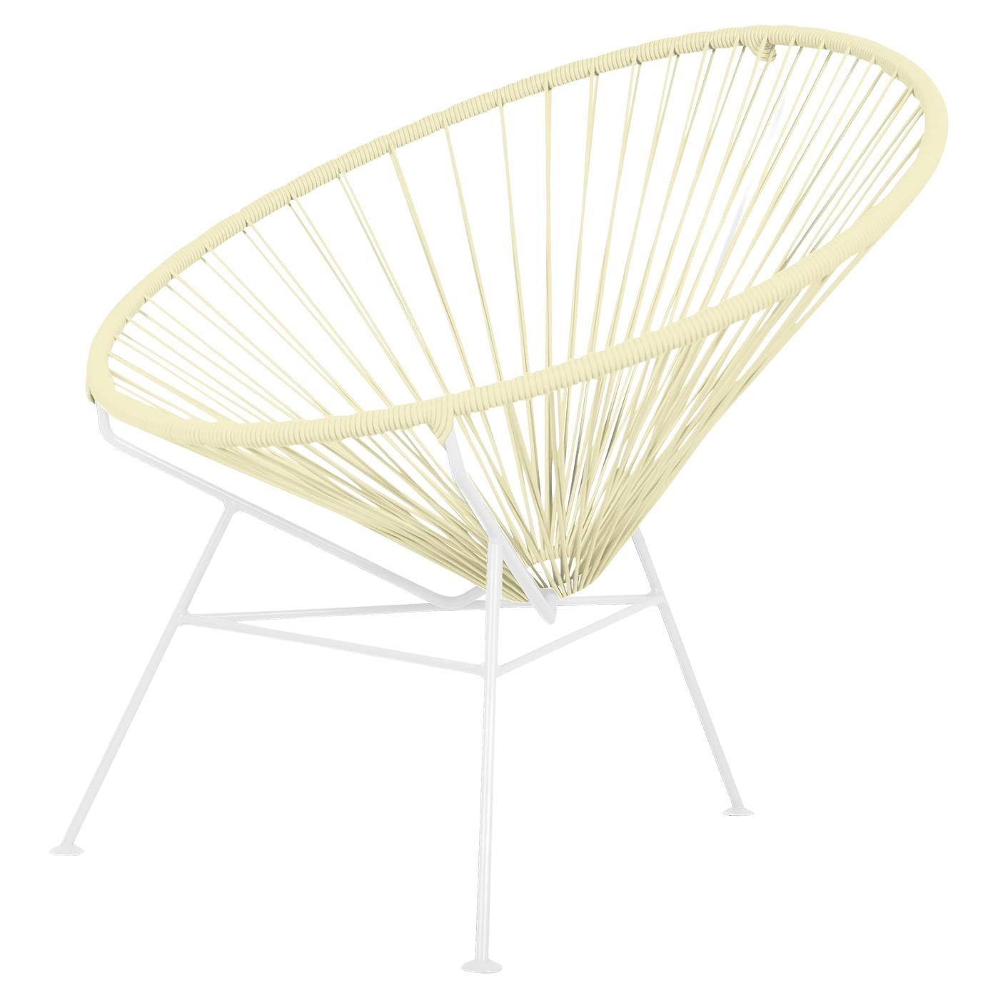 Chaise Vanilla Condesa, cadre blanc, par OK Design