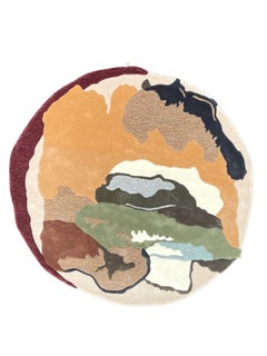 Tapis de forme ronde irrégulière et abstraite tuftée à la main Vanilla Fraise de RAG Home