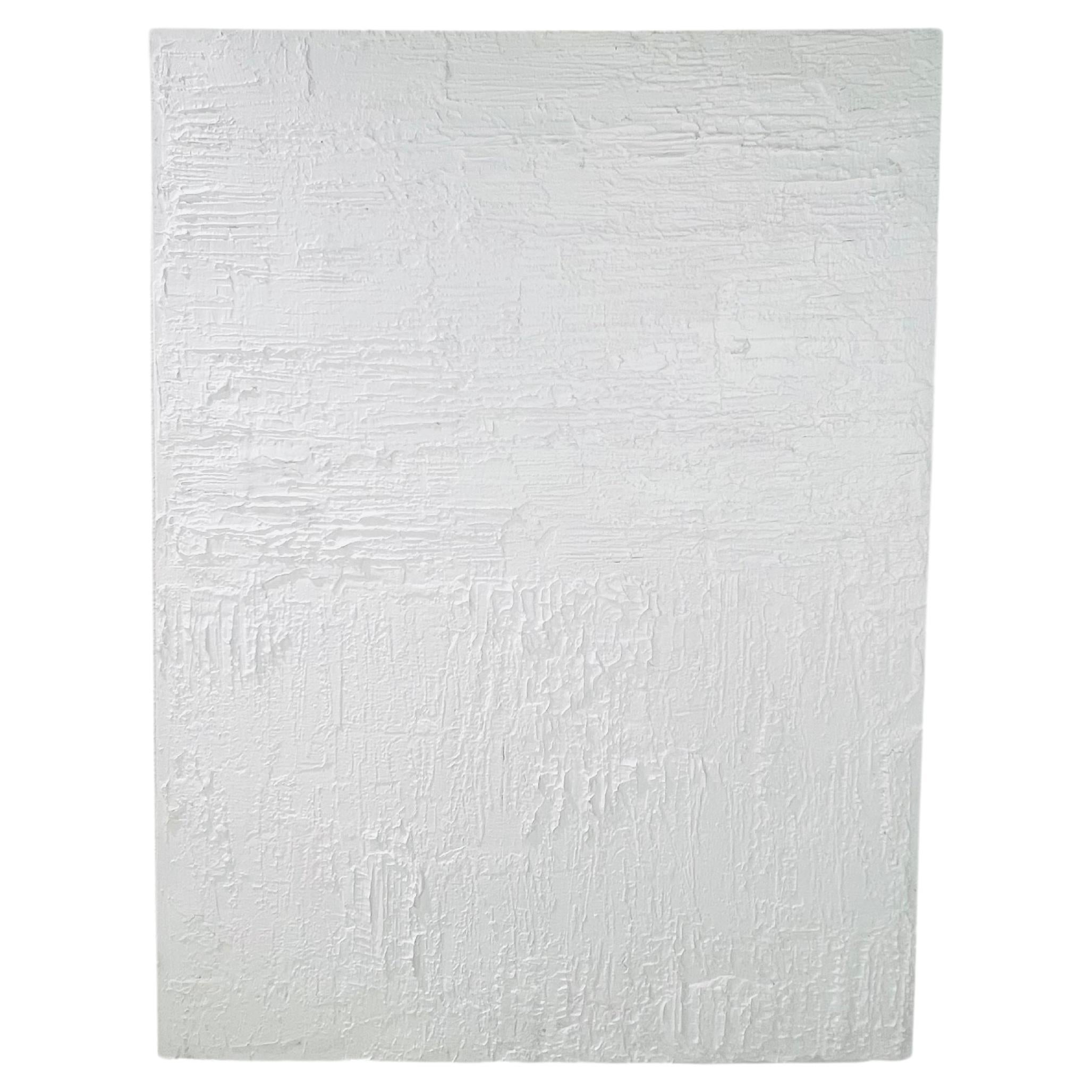 Peinture à l'huile blanche texturée "Hiver" en vente