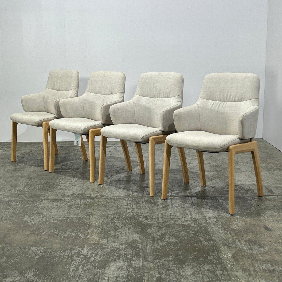Scandinavo moderno Poltrone con schienale basso Vanilla di Stressless, set da quattro in vendita
