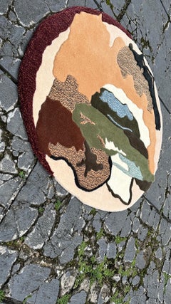 Alfombra redonda Vanille Fraise con colores terrosos by RAG home