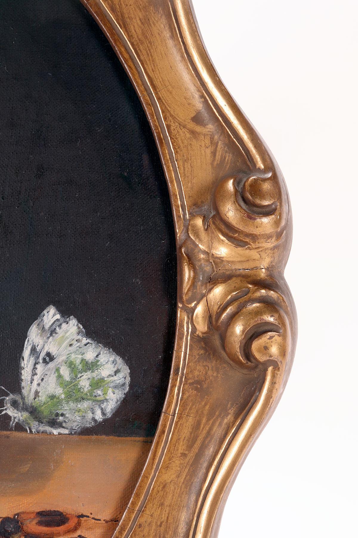 Vanitas, óleo sobre lienzo con una pequeña cartela, Italia hacia 1850. en venta 8