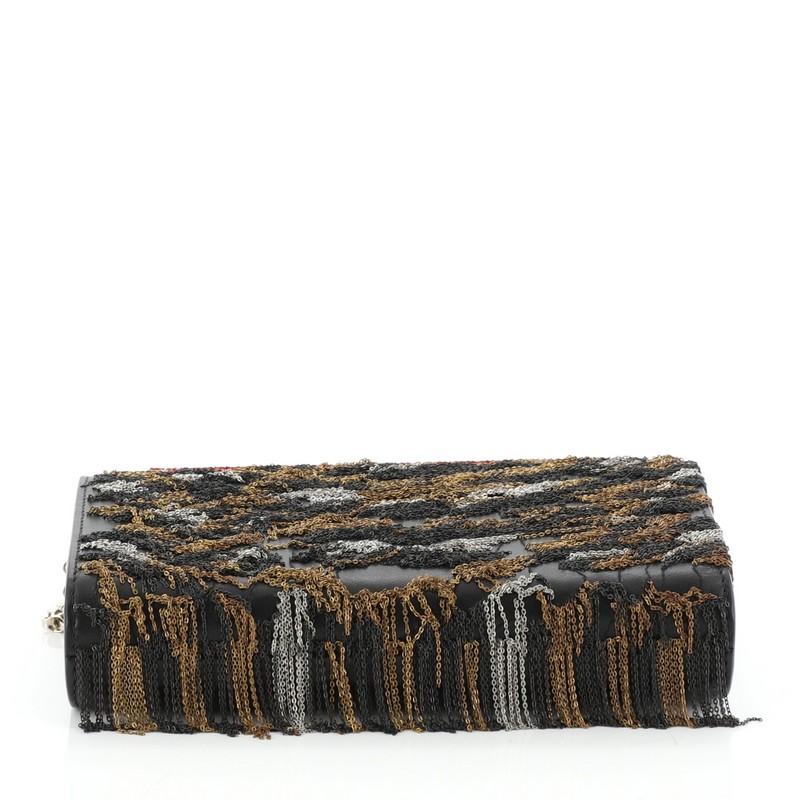 Vanite Clutch Chain Fringe Over Leather Mini In Good Condition In NY, NY