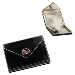 Vanity Box Emaille Diamant sphinx  Frankreich Silver, 1920