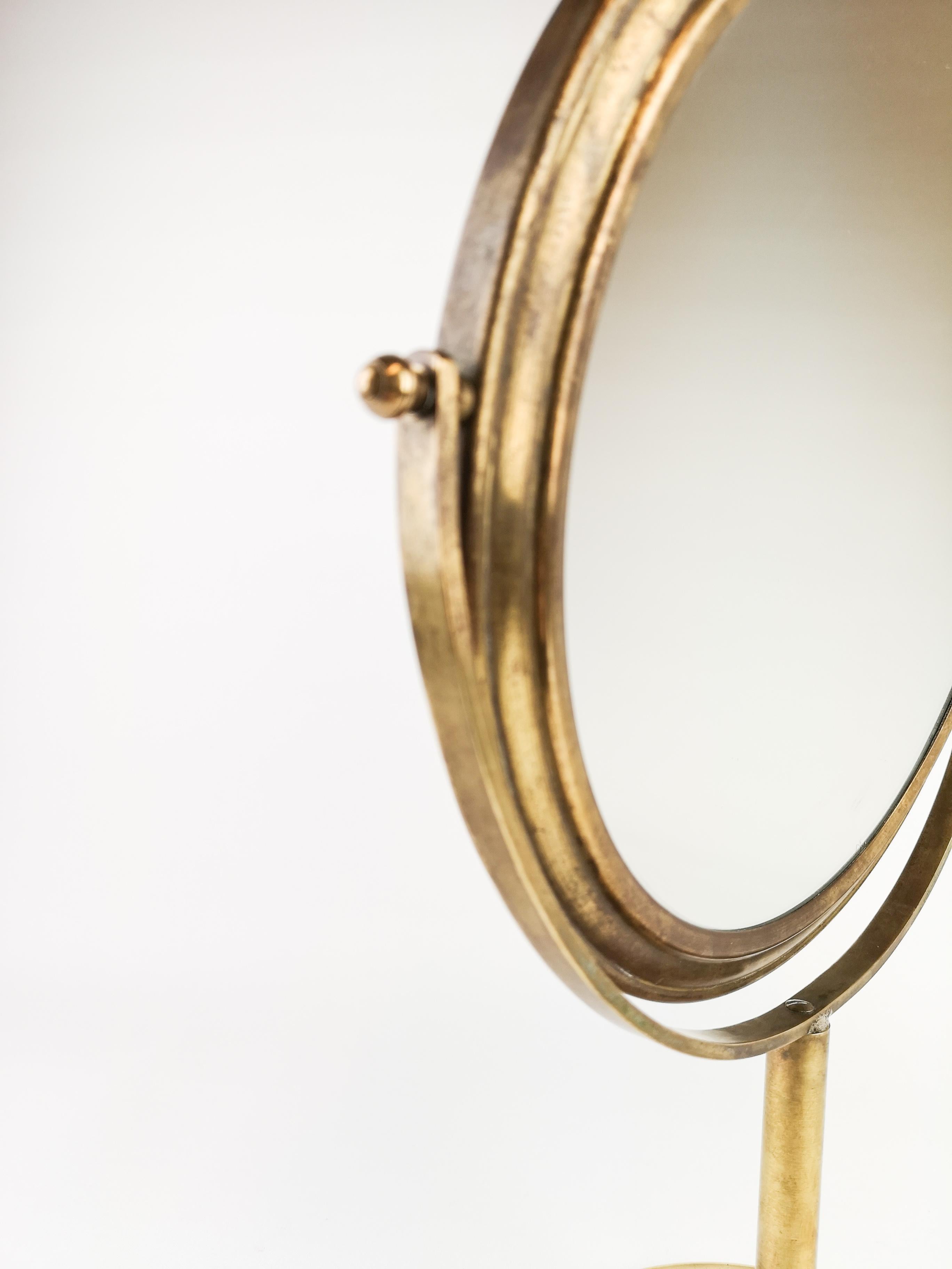 Vanity Brass Mirror Midcentury, Sweden 4