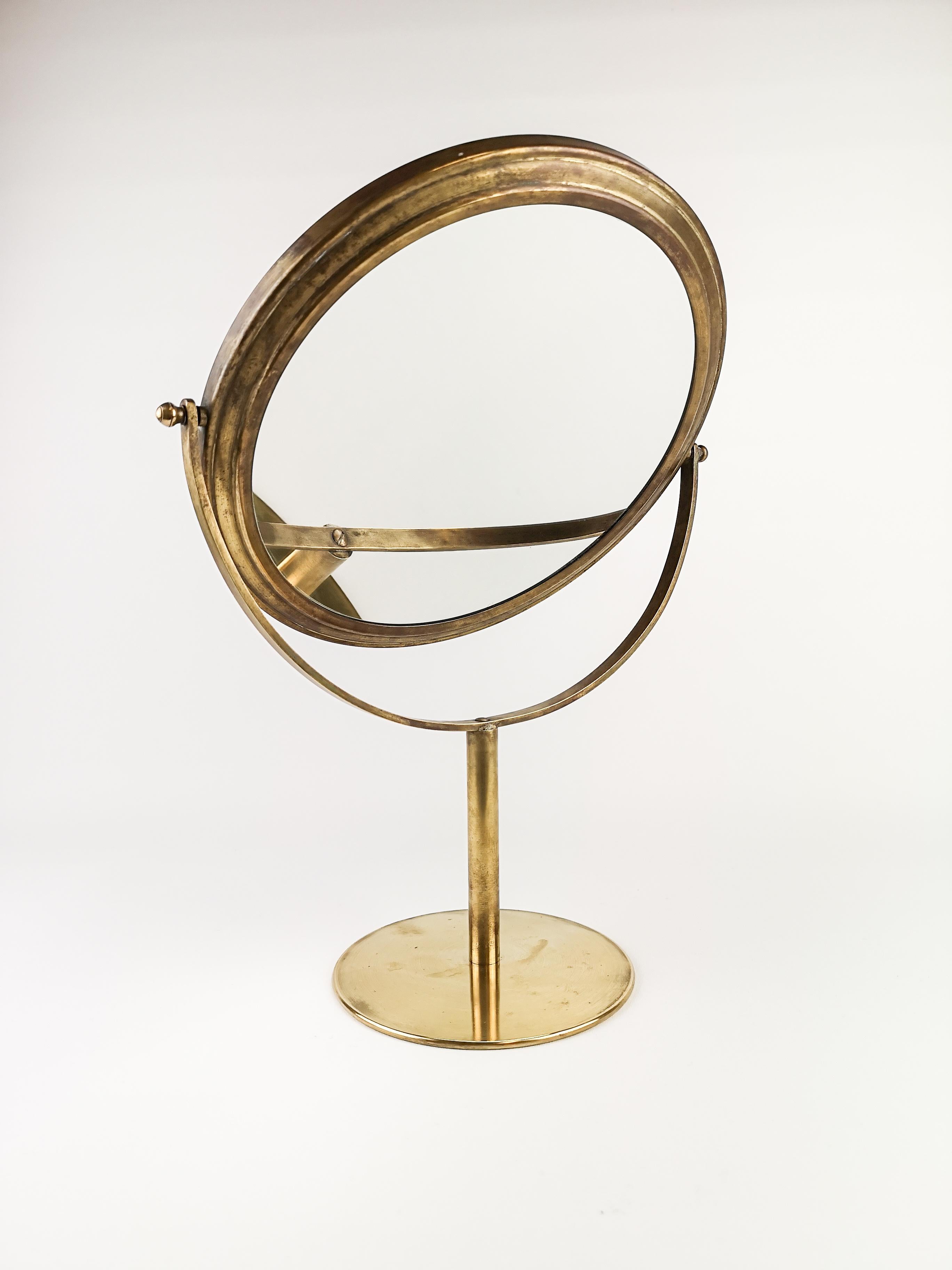 Vanity Brass Mirror Midcentury, Sweden 2