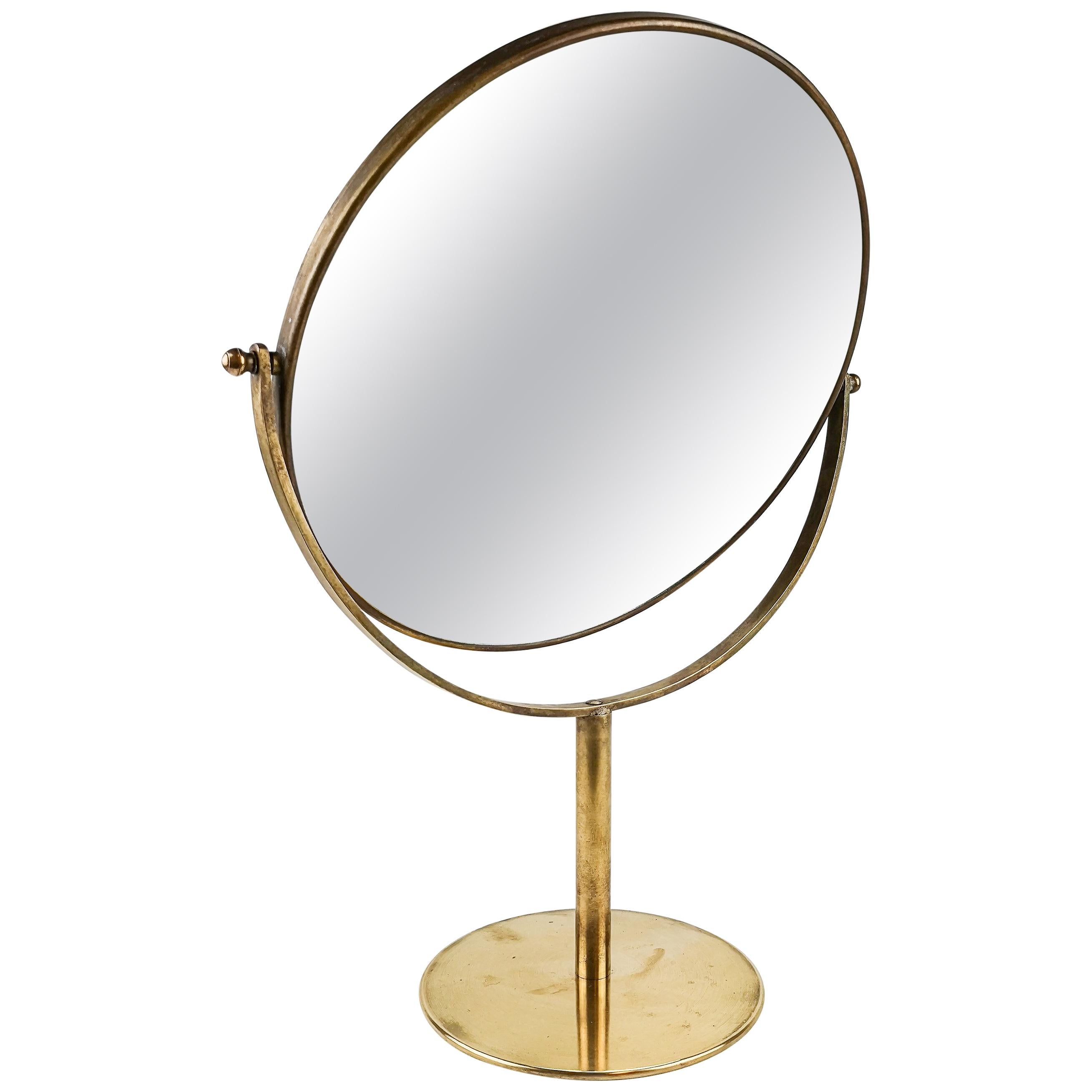 Vanity Brass Mirror Midcentury, Sweden