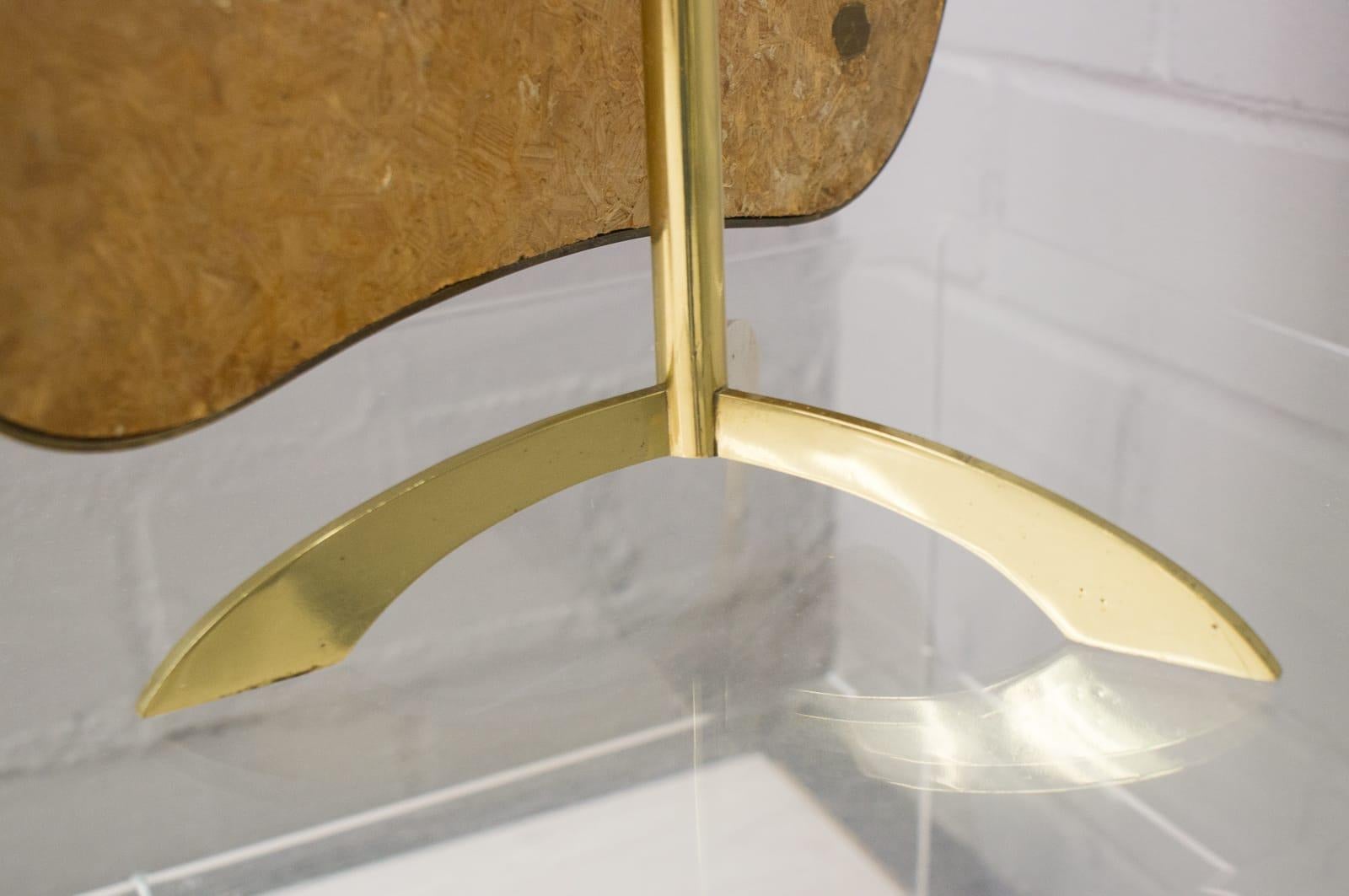 Vanity Brass Table Mirror by Vereinigte Werkstätten München, Germany, 1950s For Sale 2