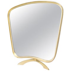 Vintage Vanity Brass Table Mirror by Vereinigte Werkstätten München, Germany, 1950s