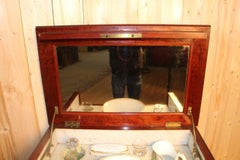 Vanity Cabinet In Speckled Mahogany Style Troubadour Nineteenth