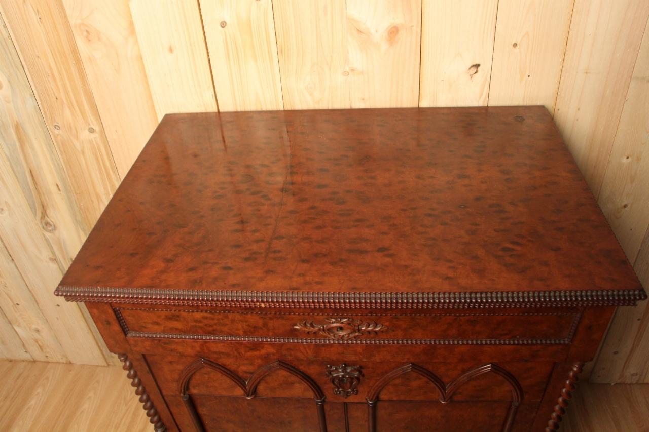 Wood Vanity Cabinet In Speckled Mahogany Style Troubadour Nineteenth 