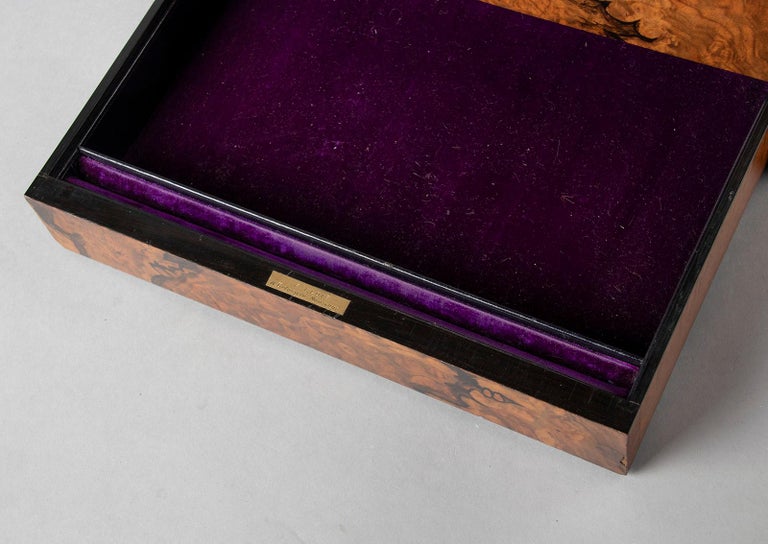 Vanity Case with Crystal Boxes and Sterling Silver Lids by Betjemann 1870 For Sale at