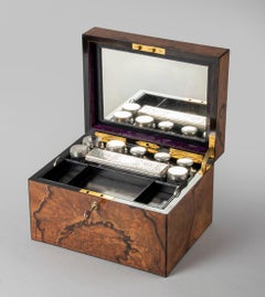 Vanity Case with Crystal Boxes and Sterling Silver Lids by George Betjemann 1870